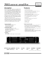 Preview for 1 page of Crest Audio PRO II SERIES 7002 Specifications