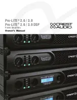 Crest Audio Pro-LITE 2.0 / 3.0 Owner'S Manual preview