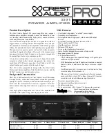 Preview for 1 page of Crest Audio PRO SERIES 3301 Specifications