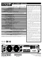 Preview for 2 page of Crest Audio PRO SERIES 4601 Specifications