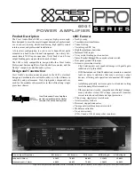 Crest Audio PRO SERIES 6001 Specifications preview