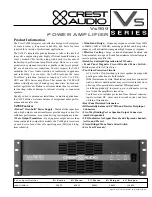 Preview for 1 page of Crest Audio VS900 - Brochure