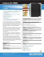 Crestron 2 Channel Dimmer Module CLX-2DIM2 Specification Sheet preview