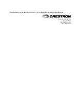 Предварительный просмотр 2 страницы Crestron 2 Series Operation Manual