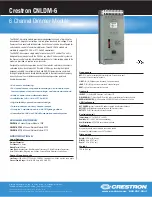 Preview for 1 page of Crestron 6 Channel Dimmer Module CNLDM-6 Specification Sheet