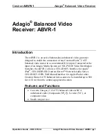 Preview for 3 page of Crestron Adagio ABVR-1 Operation Manual