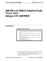 Preview for 5 page of Crestron Adagio ATC-AMFMSR Operations & Installation Manual