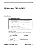 Предварительный просмотр 5 страницы Crestron C2N-IRGW-F Operations & Installation Manual