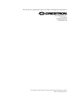 Предварительный просмотр 2 страницы Crestron Cameo C2N-CBF Operations & Installation Manual