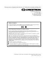 Предварительный просмотр 2 страницы Crestron CEN-HPRFGW Operations & Installation Manual