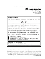 Preview for 2 page of Crestron CEN-NVS200 Operations & Installation Manual