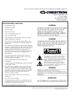 Preview for 2 page of Crestron CEN-RGBHV Operation Manual