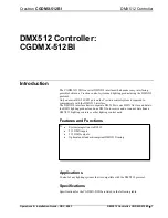 Предварительный просмотр 7 страницы Crestron CGDMX-512BI Operations & Installation Manual