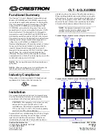 Preview for 1 page of Crestron CLT-2DIM8 Installation Manual