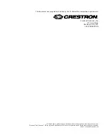 Предварительный просмотр 2 страницы Crestron CLW-SW1 Operation Manual