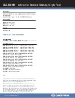 Preview for 2 page of Crestron CLX-1DIM8 Specifications