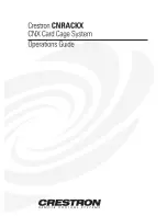 Предварительный просмотр 1 страницы Crestron CNRACKX Operation Manual