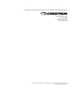 Предварительный просмотр 2 страницы Crestron CNX-DVP4 Operation Manual