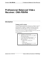 Preview for 5 page of Crestron CNX-PBVR4 Operation Manual