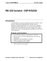 Предварительный просмотр 5 страницы Crestron CSP-RS232I Operations & Installation Manual