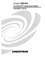 Предварительный просмотр 1 страницы Crestron CWD1014 Operation Manual