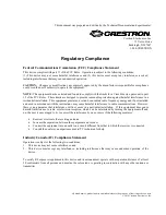 Предварительный просмотр 2 страницы Crestron CWD6922 Operation Manual