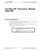 Preview for 7 page of Crestron CWD7567 Operation Manual