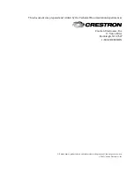 Предварительный просмотр 2 страницы Crestron D3 PRO Reference Manual