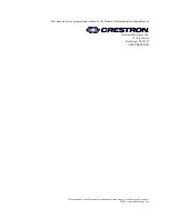 Preview for 2 page of Crestron DA-1700CW Operation And Installation Manual