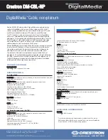 Preview for 1 page of Crestron Digital Media DM-CBL-NP Specification Sheet