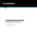 Предварительный просмотр 1 страницы Crestron DigitalMedia DM-MD128X128 Supplemental Manual