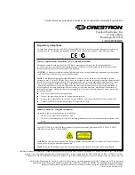 Предварительный просмотр 2 страницы Crestron DigitalMedia DM-TX-100F Operation Manual