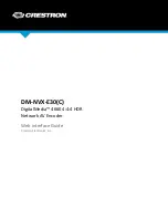 Preview for 1 page of Crestron DM-NVX-E30 Web Interface Manual