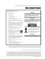 Preview for 2 page of Crestron DM-RMC-SCALER-S Operations & Installation Manual