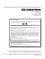 Предварительный просмотр 2 страницы Crestron DM-RX1-1G Operations & Installation Manual