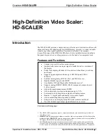 Preview for 5 page of Crestron HD-SCALER Operations & Installation Manual