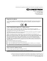 Preview for 2 page of Crestron IDOC-PAD-DSWC Operations & Installation Manual