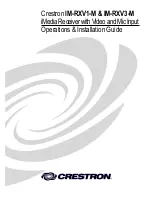 Предварительный просмотр 1 страницы Crestron IM-RXV1-M Operations & Installation Manual