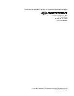 Предварительный просмотр 2 страницы Crestron IM-RXV1-M Operations & Installation Manual