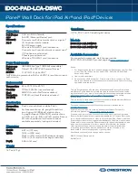 Preview for 2 page of Crestron iPanel IDOC-PAD-LCA-DSWC Series Quick Start Manual