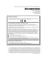 Предварительный просмотр 2 страницы Crestron Isys TPMC-12L Operation Manual