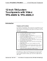 Preview for 5 page of Crestron Isys TPS-4500LV Operation Manual