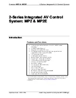 Preview for 5 page of Crestron MP2 Operation Manual