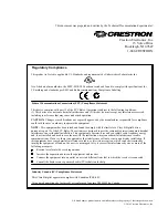 Preview for 2 page of Crestron MPC-20 Operations & Installation Manual