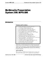 Предварительный просмотр 5 страницы Crestron MPS-300 Operation Manual