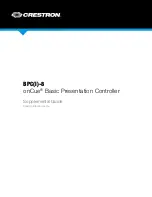 Preview for 1 page of Crestron onCue BPC-8 Supplemental Manual