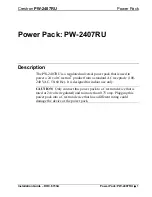 Preview for 2 page of Crestron PW-2407RU Installation Manual