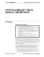 Preview for 5 page of Crestron QM-MD16X16 Operation Manual