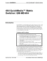 Preview for 5 page of Crestron QuickMedia QM-MD4X4 Operation Manual