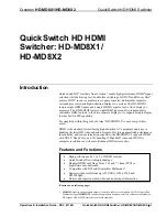 Предварительный просмотр 5 страницы Crestron QuickSwitch HD-MD8X1 Operations & Installation Manual